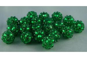 50 Shamballa Strassperlen  Beads 10mm grün